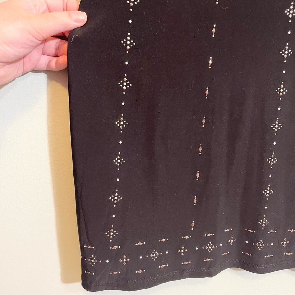WhiteHouse BlackMarket‎ Cold-Shoulder Black Knit Shift Dress Size Large - Picture 6 of 16
